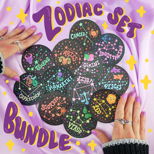 Holographic Zodiac Constellation Bundle Set