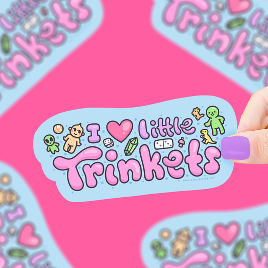 I Heart Little Trinkets, Cute, Collector, Vinyl Sticker