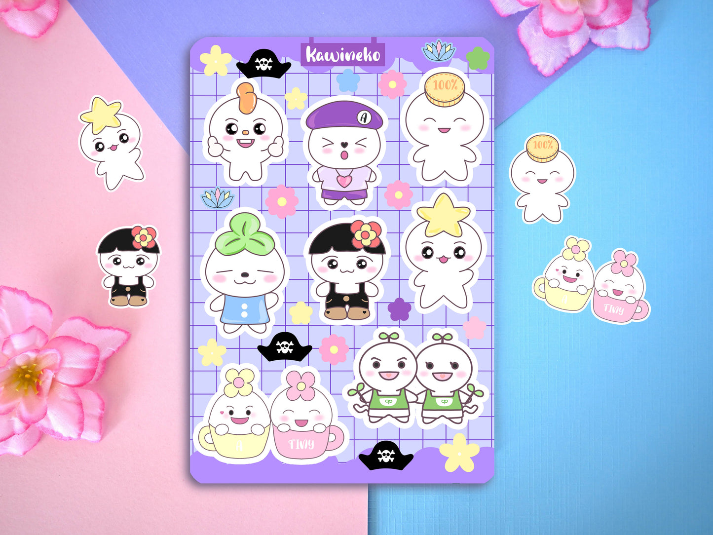 Teezmon kpop cute decos sticker sheet: Matte paper