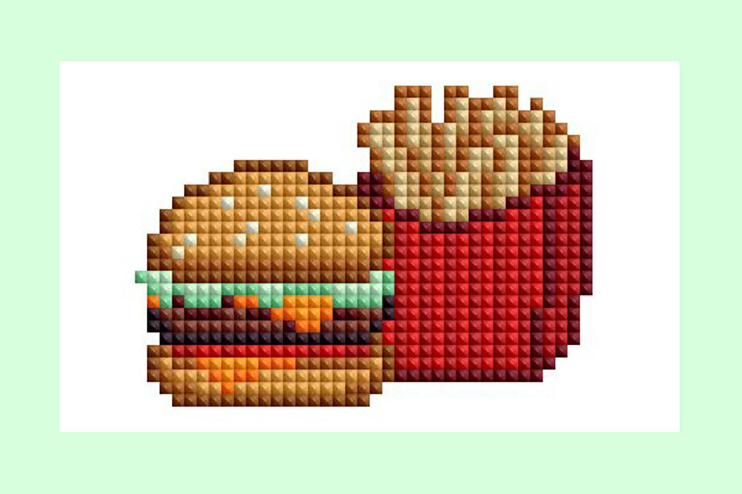 Mini Dazzles™ - 50s Diner Food: Square With 23 Colors Including 2 ABs and 1 Iridescent Diamond and 20 Fairy Dust Diamonds / 3,156 / 4" x 6" (10.2cm x 15.2cm)