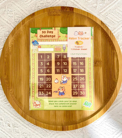 Farm Habit Tracker • 30 Day Monthly Goal Challenge with Stickers (4x5.25 in)