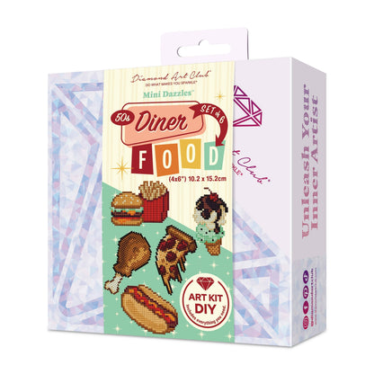 Mini Dazzles™ - 50s Diner Food: Square With 23 Colors Including 2 ABs and 1 Iridescent Diamond and 20 Fairy Dust Diamonds / 3,156 / 4" x 6" (10.2cm x 15.2cm)