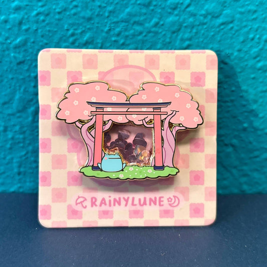 Cherry Blossom Shrine Son the Frog Pin