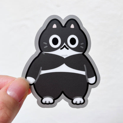 Cute Cat Meme Heavy Duty Waterproof Vinyl Diecut Stickers: Apple Cat