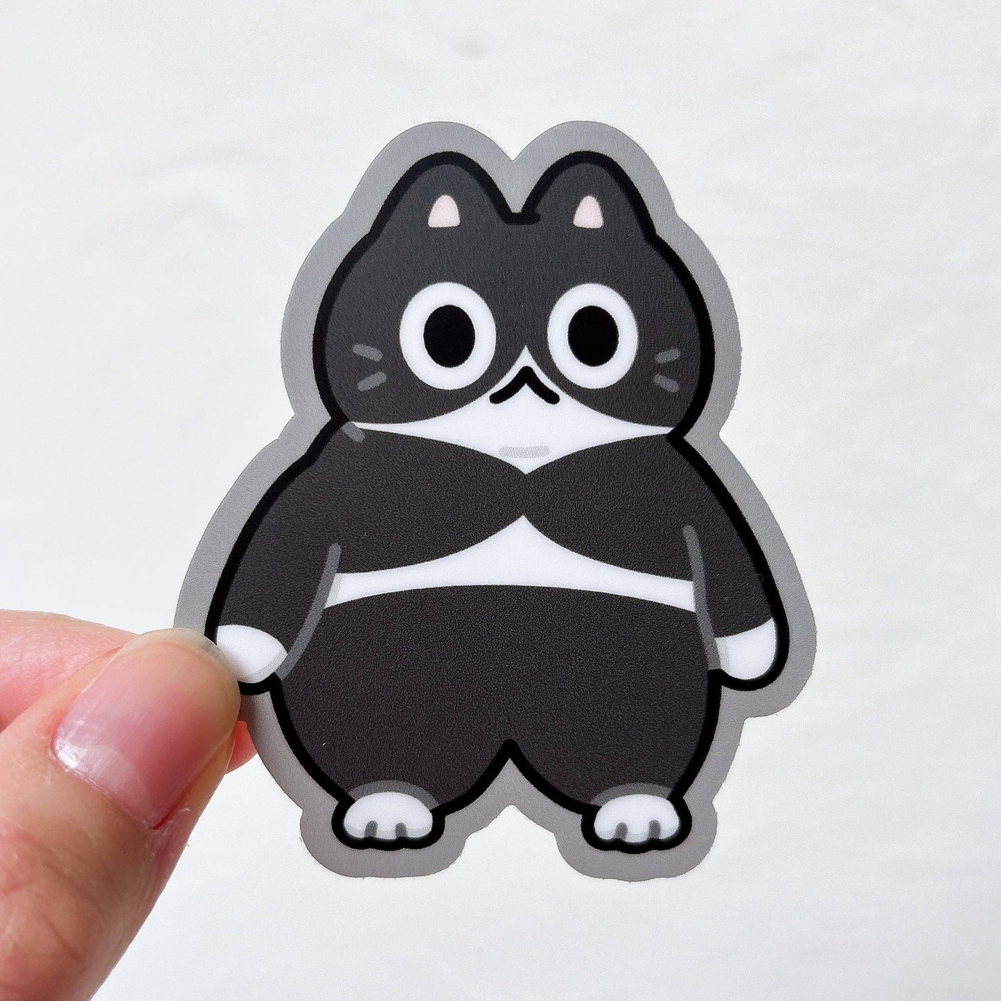 Cute Cat Meme Heavy Duty Waterproof Vinyl Diecut Stickers: Huh? Cat