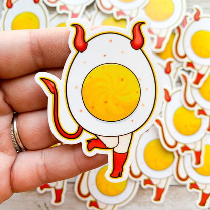 Deviled Egg Vinyl Sticker / Waterproof and Weatherproof Vinyl Sticker