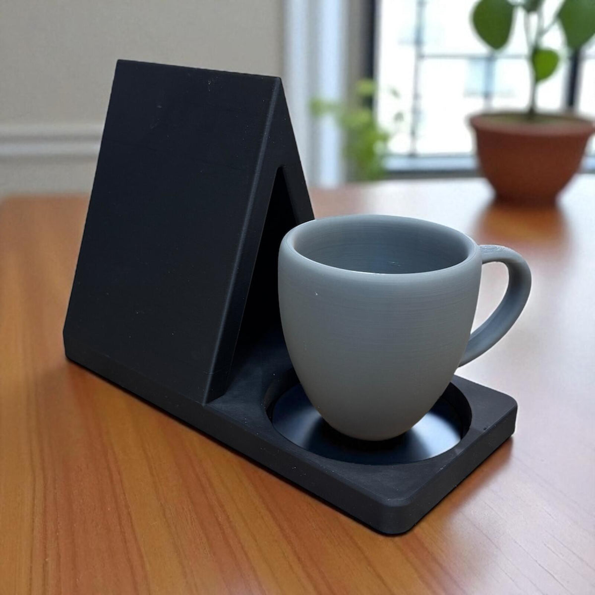 Book Stand Place Holder with Coaster: Black