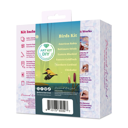 Mini Dazzles™ - Birds: Square With 17 Colors Including 1 AB and 16 Fairy Dust Diamonds / 2,947 / 4" x 6" (10.2cm x 15.2cm)