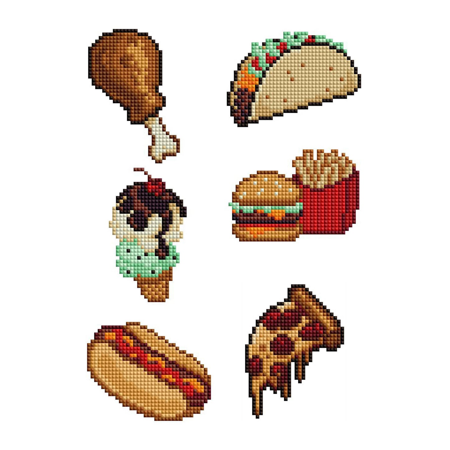 Mini Dazzles™ - 50s Diner Food: Square With 23 Colors Including 2 ABs and 1 Iridescent Diamond and 20 Fairy Dust Diamonds / 3,156 / 4" x 6" (10.2cm x 15.2cm)