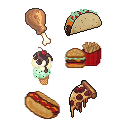 Mini Dazzles™ - 50s Diner Food: Square With 23 Colors Including 2 ABs and 1 Iridescent Diamond and 20 Fairy Dust Diamonds / 3,156 / 4" x 6" (10.2cm x 15.2cm)