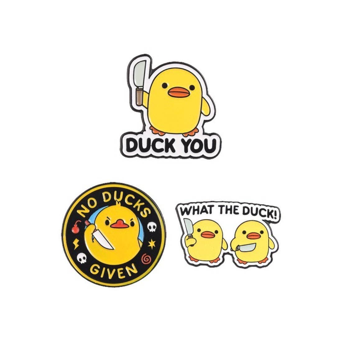 Pinori Funny Duck Enamel Pin: Yellow