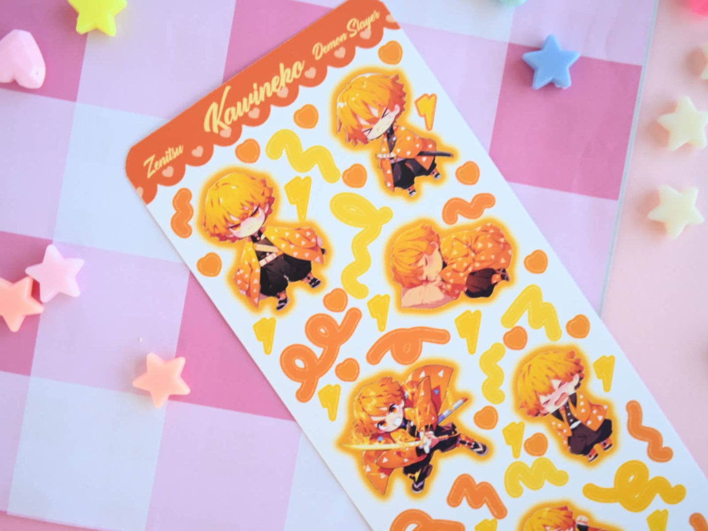 Zenitsu demon slayer anime manga sticker sheet : Matte paper