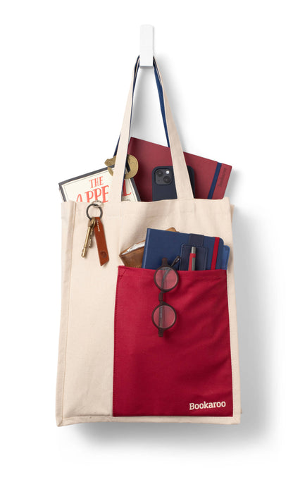 Bookaroo Tote Bag: Blush & Charcoal