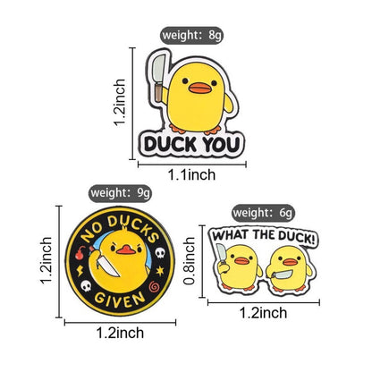 Pinori Funny Duck Enamel Pin: Yellow