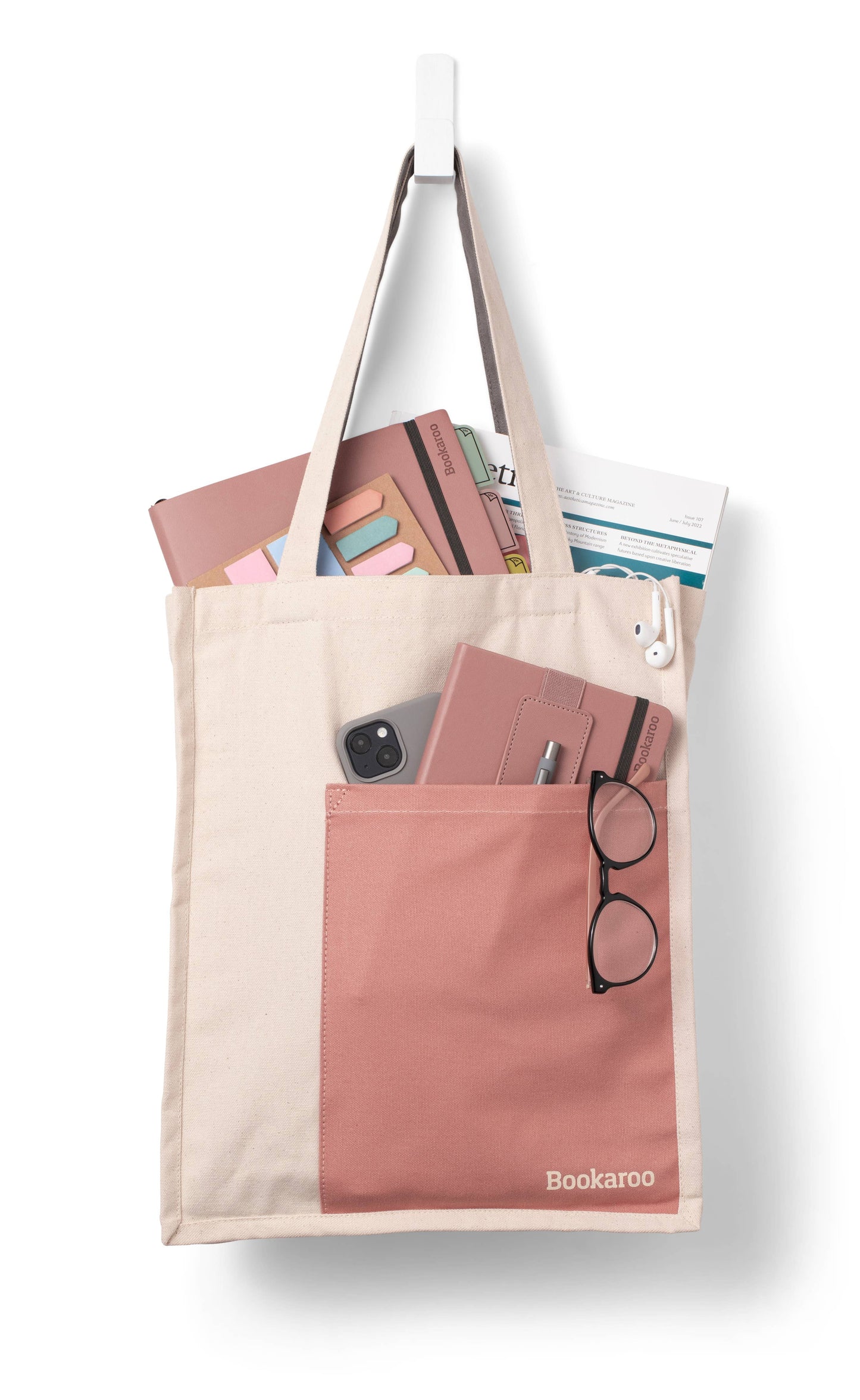 Bookaroo Tote Bag: Blush & Charcoal
