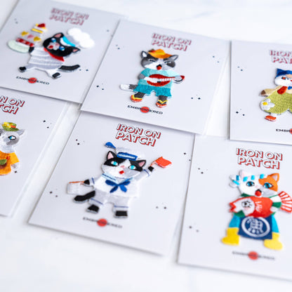 Cute Cat character Patches - Iron on Patch: 1