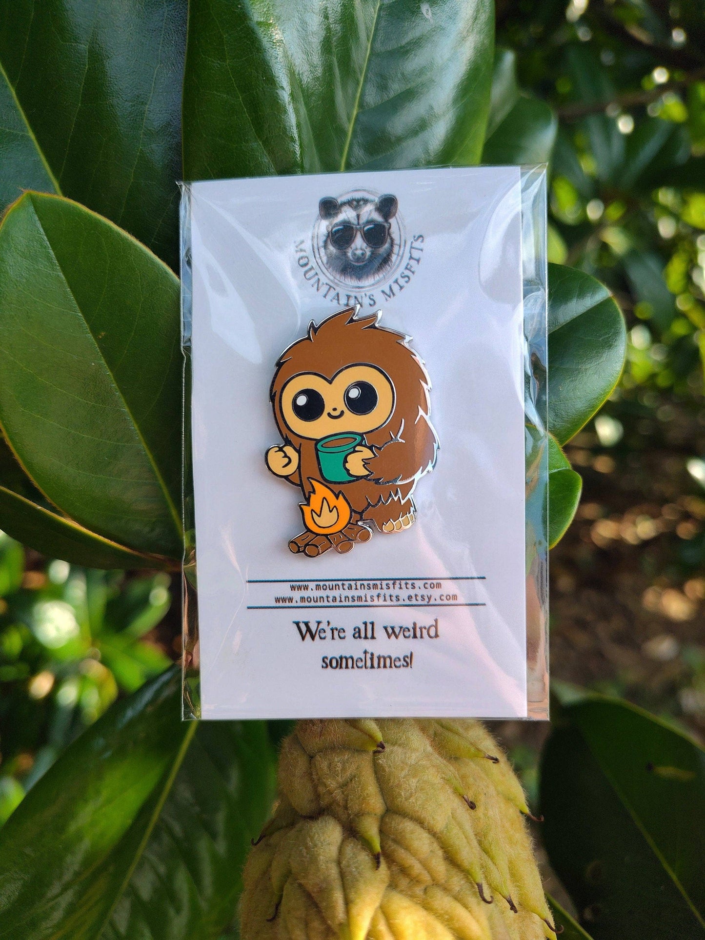 Bigfoot & Coffee  Enamel Pin - Sasquatch Pin