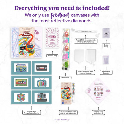 Mini Dazzles™ - 80s: Square With 21 Colors Including 21 Fairy Dust Diamonds / 5,110 / 4" x 6" (10.2cm x 15.2cm)