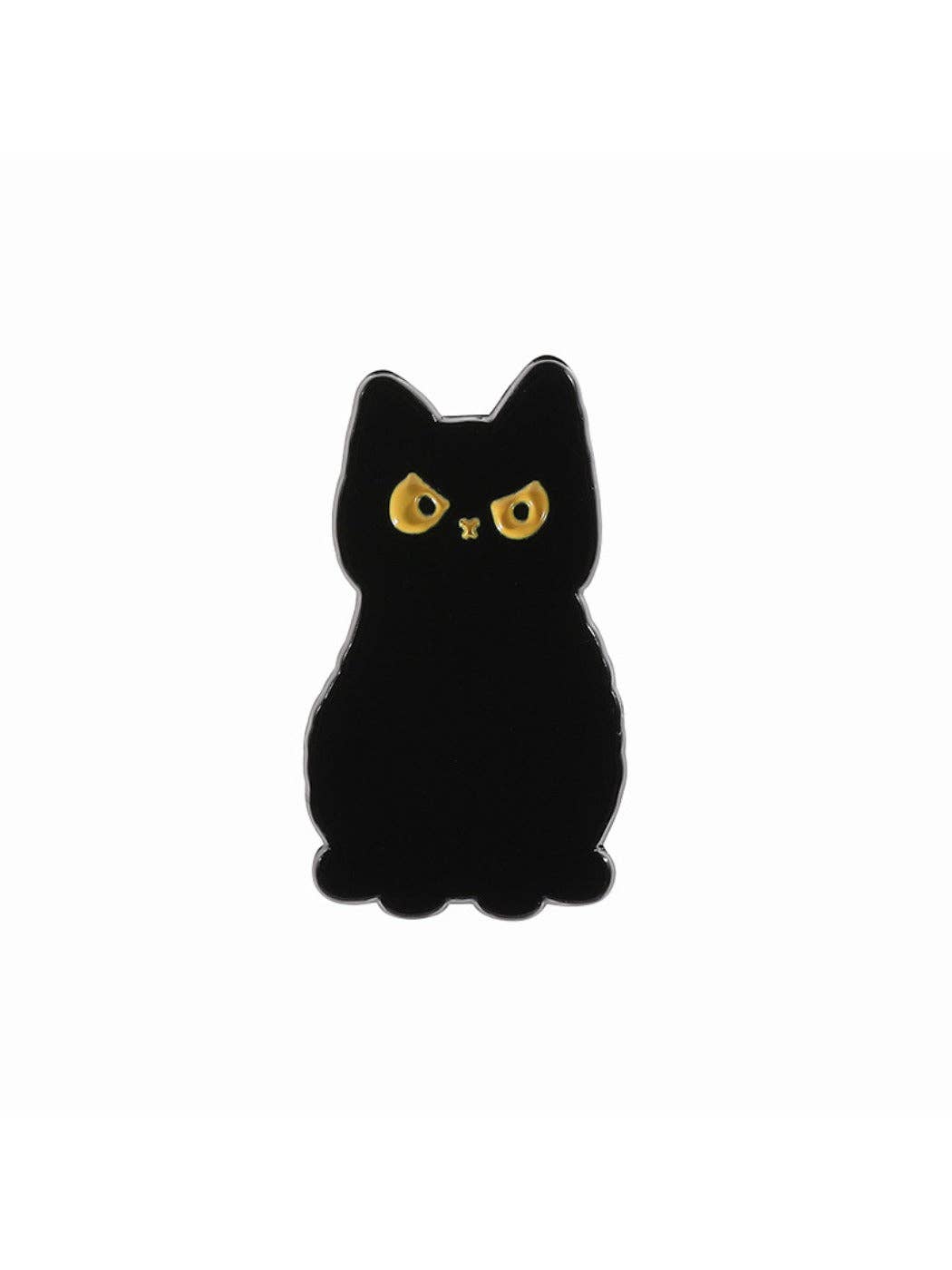 Pinori - Yellow Eyes Cute Black Cat Brooch: D