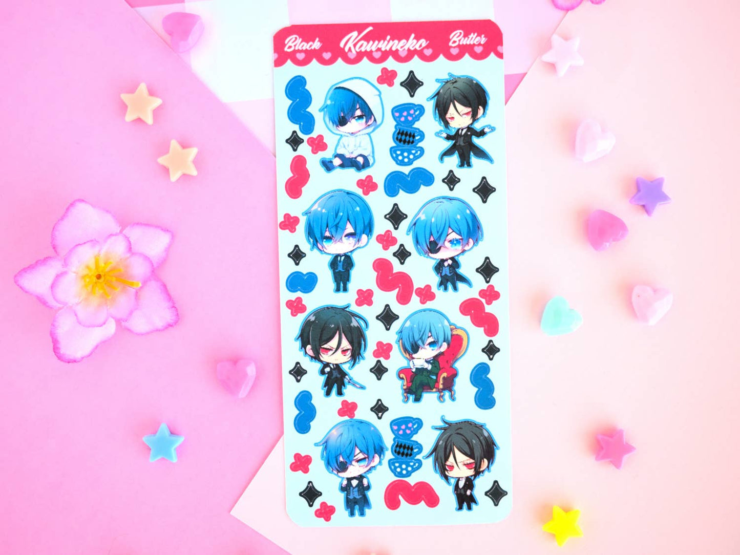 Black butler anime manga sticker sheet: Matte paper