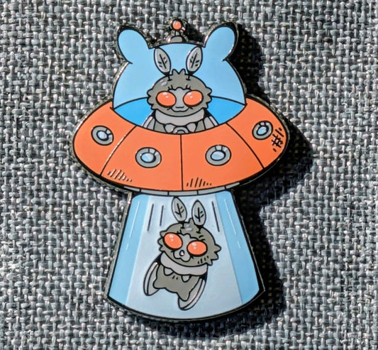 Mothman Alien Abduction Enamel Pin - 1.5"