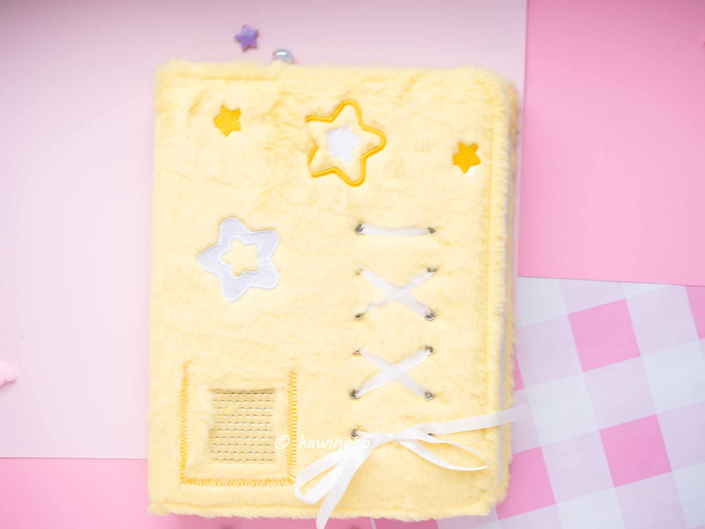 Cute plush A5 binder with inserts can fit 80 photocards: Purple