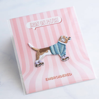 Dog Patches - Iron on Patch : Coffee connoisseur