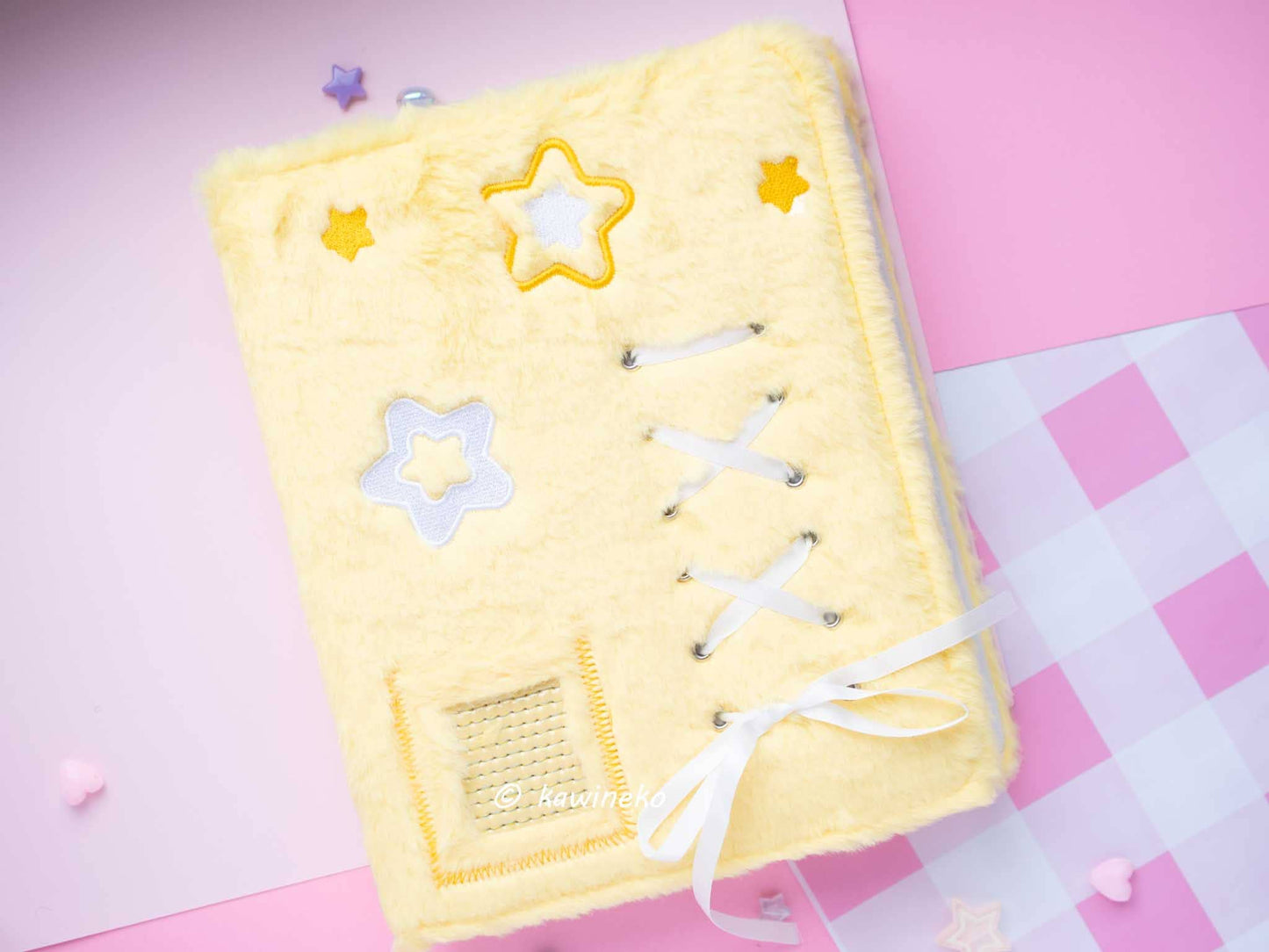 Cute plush A5 binder with inserts can fit 80 photocards: Purple