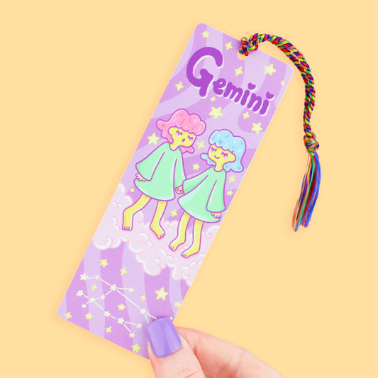 Gemini Zodiac Bookish Horoscope Bookmark with Tassel
