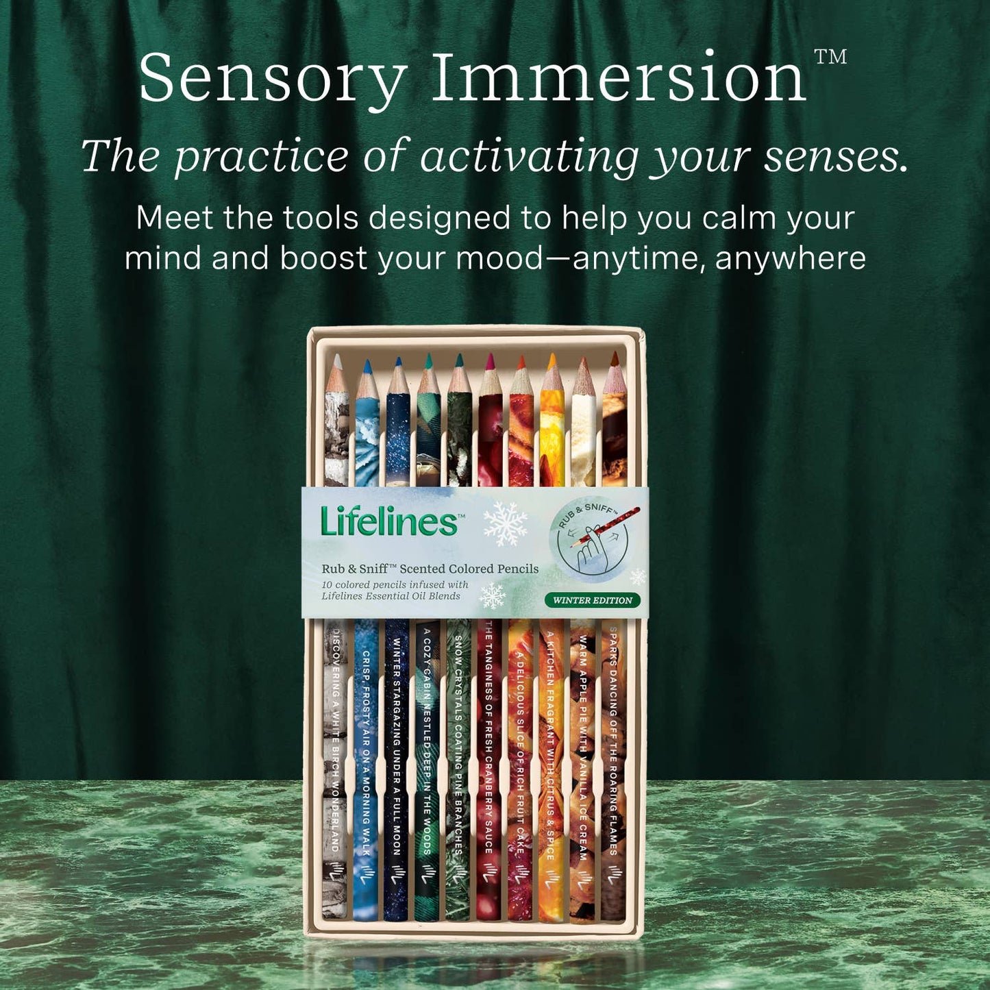 Rub & Sniff Scented Colored Pencils - 10-pk - Winter Edition