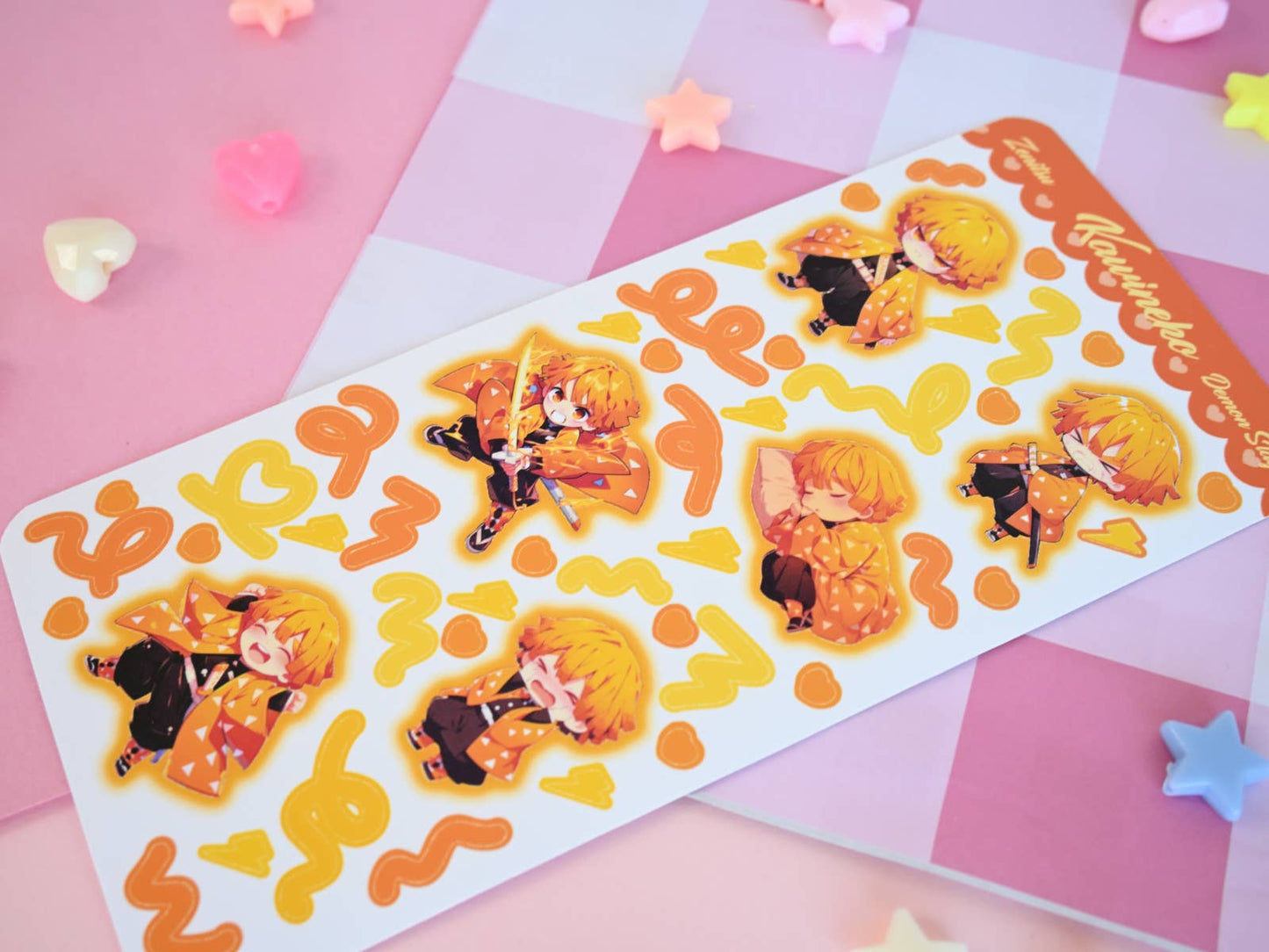 Zenitsu demon slayer anime manga sticker sheet : Matte paper