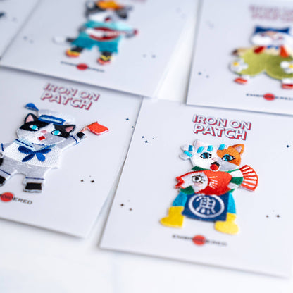 Cute Cat character Patches - Iron on Patch: 1