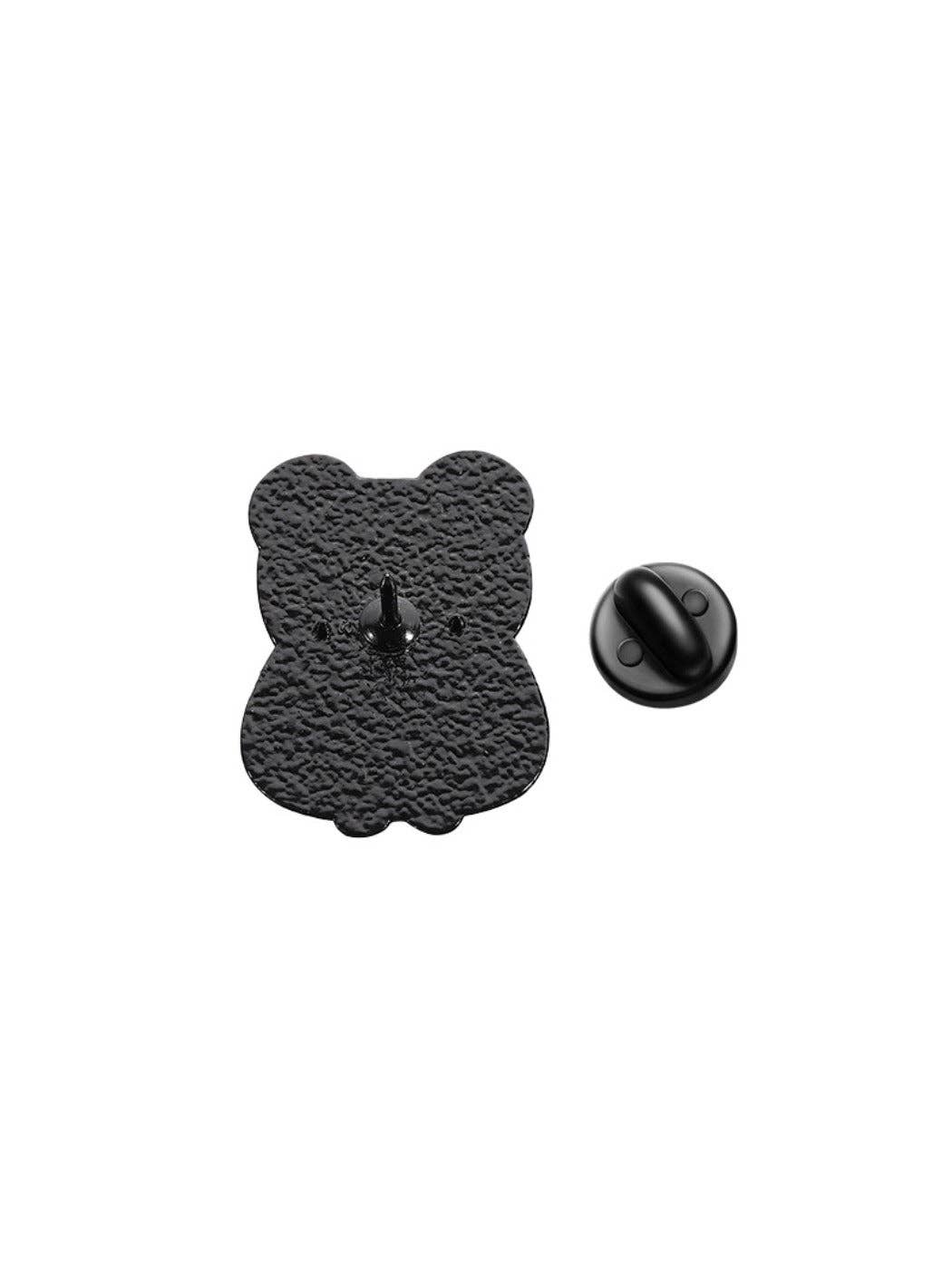 Pinori - Yellow Eyes Cute Black Cat Brooch: D