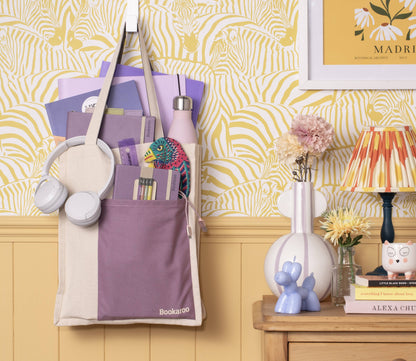 Bookaroo Tote Bag: Blush & Charcoal