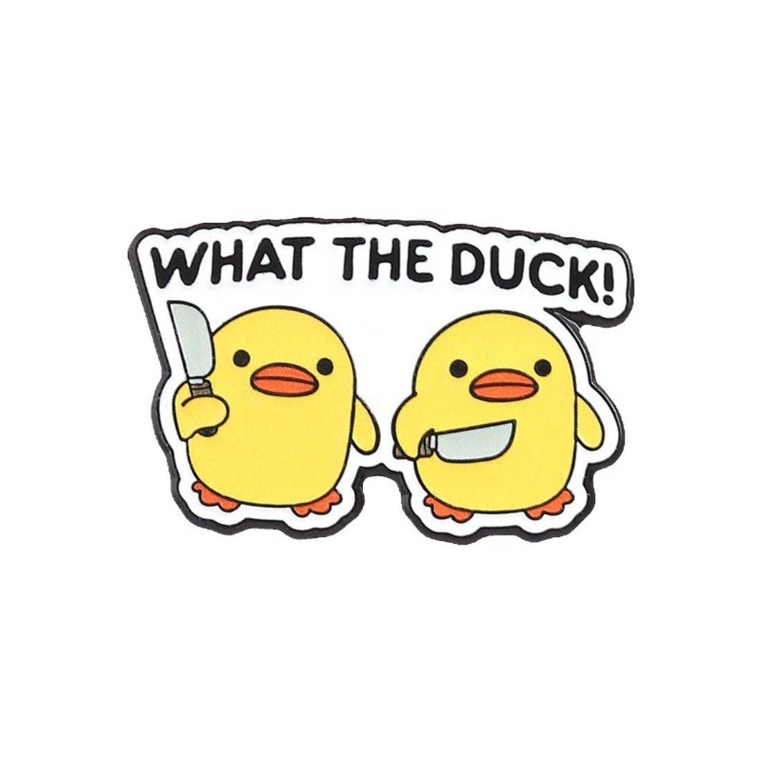 Pinori Funny Duck Enamel Pin: YLWWHT