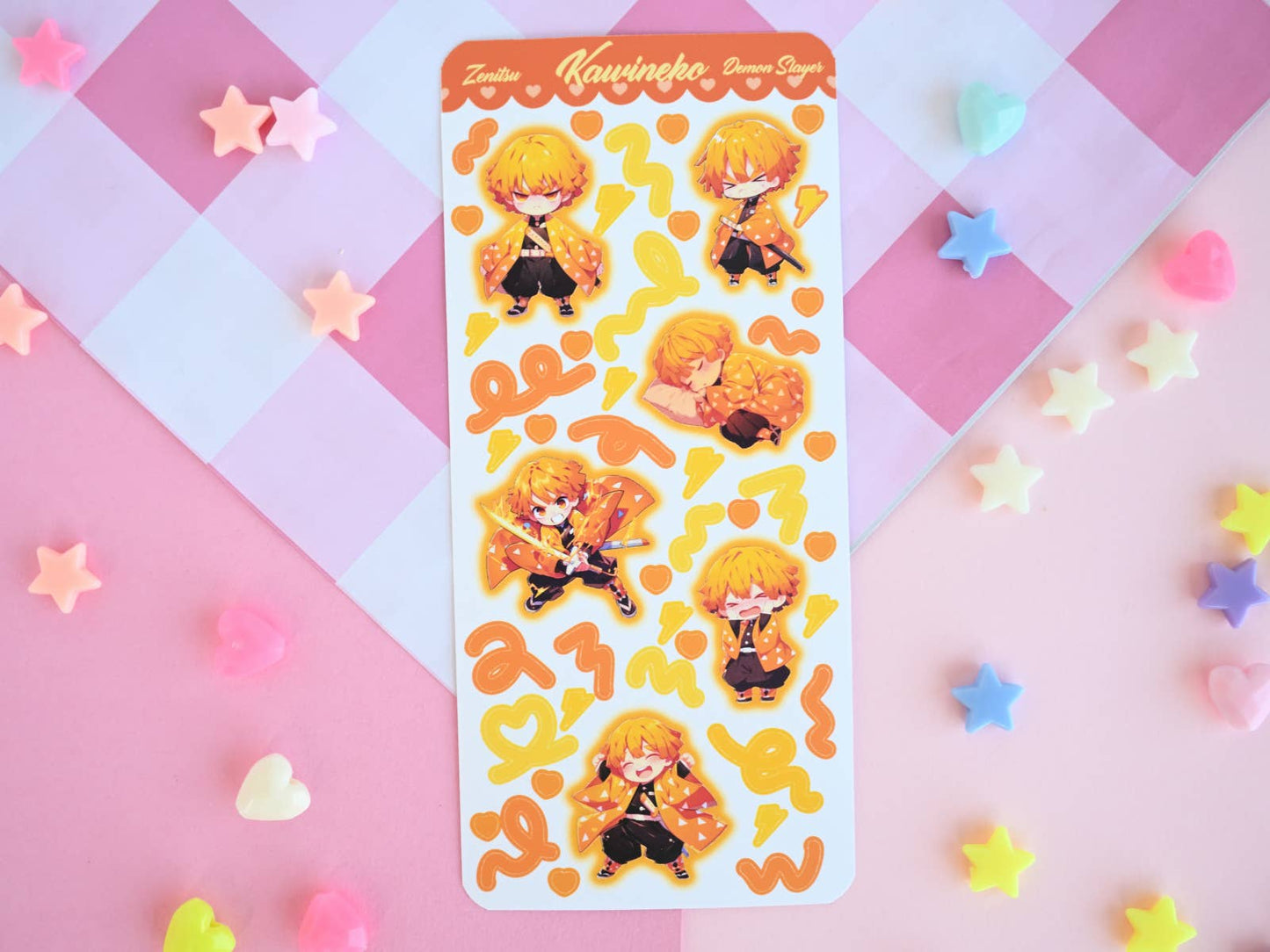 Zenitsu demon slayer anime manga sticker sheet : Matte paper