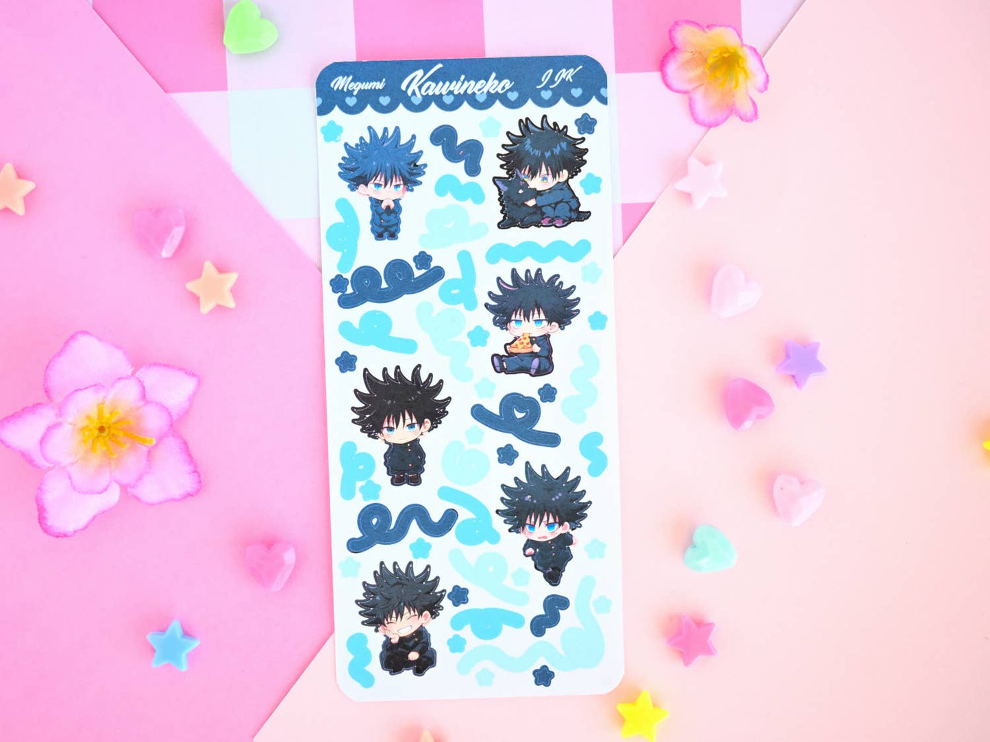 Megumi jujutsu kaisen anime manga sticker sheet: Matte paper