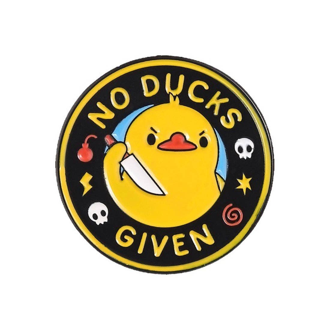 Pinori Funny Duck Enamel Pin: Yellow