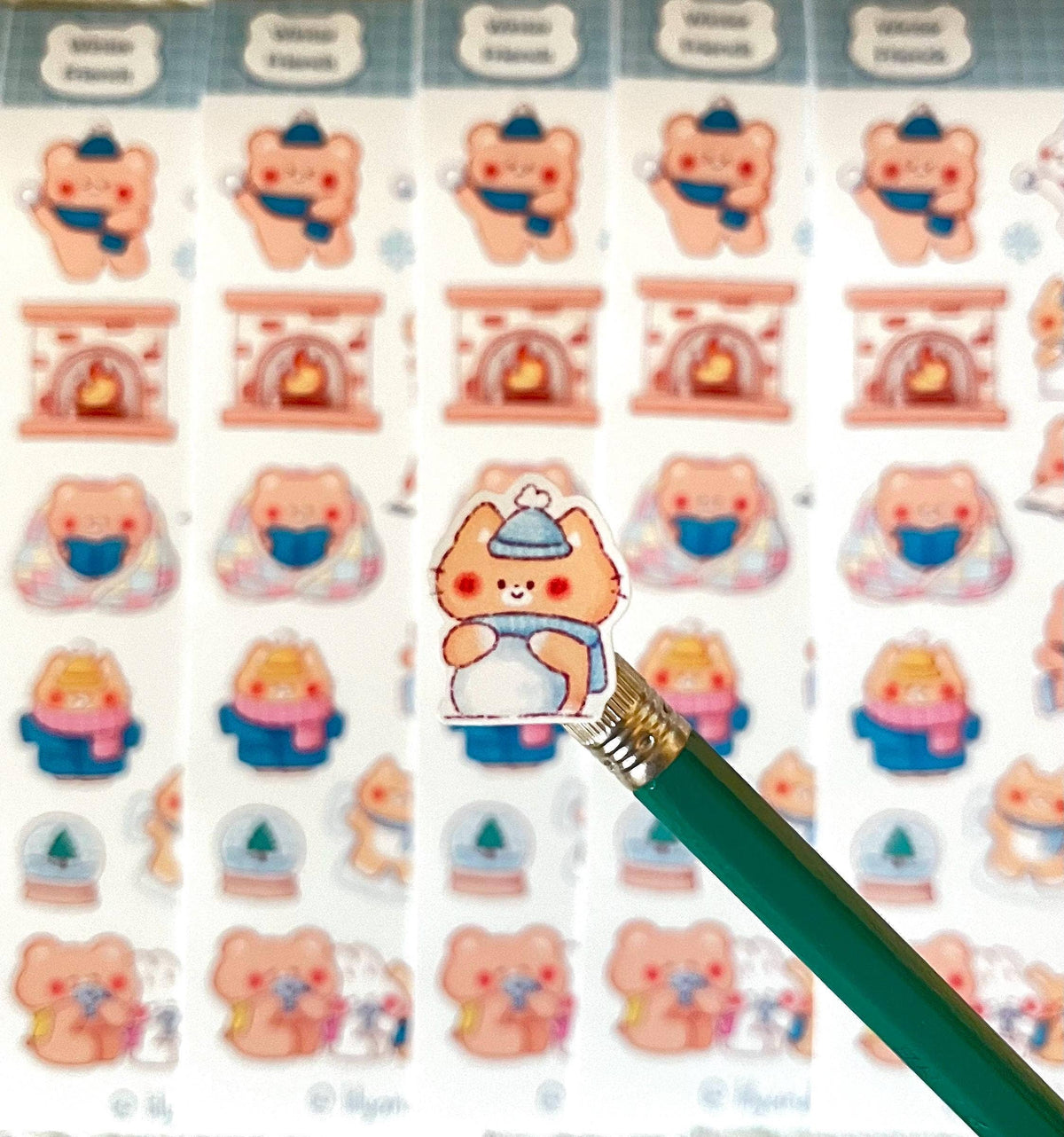 Winter Friends Matte Sticker Sheet • Kawaii Snowy Scrapbooking