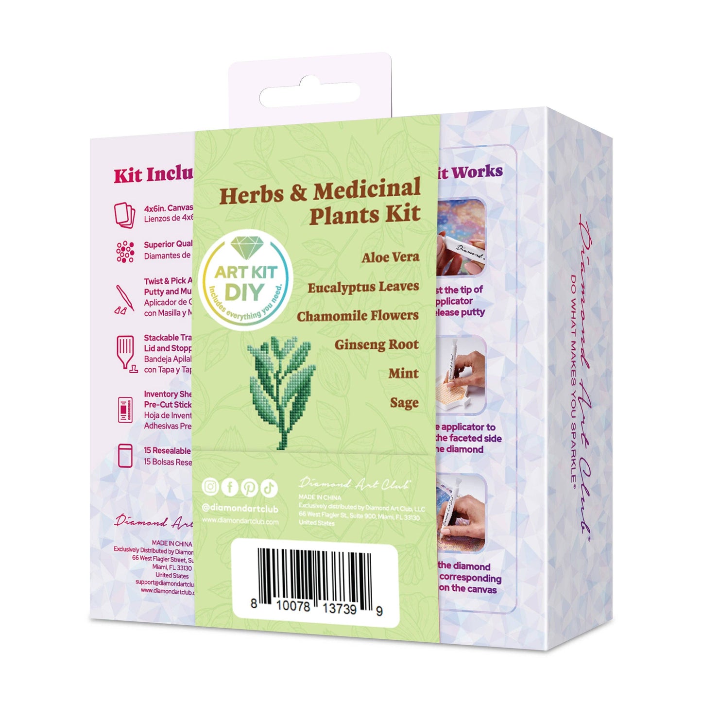 Mini Dazzles™ - Herbs & Medicinal Plants: Square With 15 Colors Including 15 Fairy Dust Diamonds / 3,670 / 4" x 6" (10.2cm x 15.2cm)