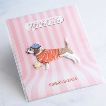 Dog Patches - Iron on Patch : Coffee connoisseur